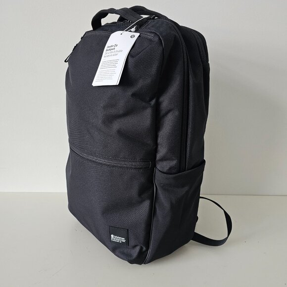 NWT LULULEMON BLK/GREU Black Green Double Zip Backpack OS - Picture 3 of 13